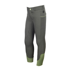 Calça HKM Claire com assento completo em silicone Cinza verde