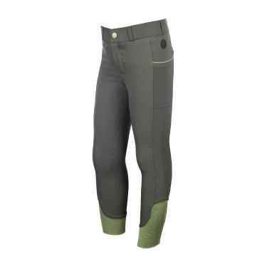 Calça HKM Claire com assento completo em silicone Cinza verde