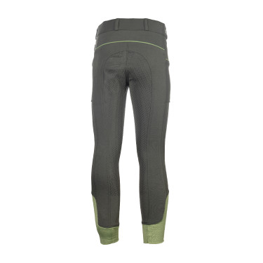 Calça HKM Claire com assento completo em silicone Cinza verde