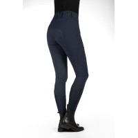 Calça HKM Lia cintura alta fundo 1/1 em Alos Azul escuro Calça HKM Lia cintura alta fundo 1/1 em Alos Azul escuro