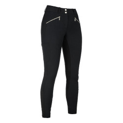 Calça HKM Lia cintura alta fundo 1/1 em Alos Preto
