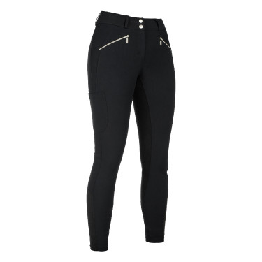 Calça HKM Lia cintura alta fundo 1/1 em Alos Preto Calça HKM Lia cintura alta fundo 1/1 em Alos Preto