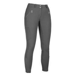 Calça HKM Lia cintura alta fundo 1/1 em Alos Cinzento