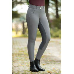 Calça HKM Lia cintura alta fundo 1/1 em Alos Cinzento