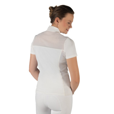 Polo de competição HKM Skadi de manga curta feminino Branco Polo de competição HKM Skadi de manga curta feminino Branco