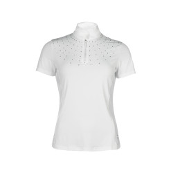 Polo de competição HKM Skadi de manga curta feminino Branco Polo de competição HKM Skadi de manga curta feminino Branco