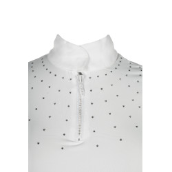 Polo de competição HKM Skadi de manga curta feminino Branco Polo de competição HKM Skadi de manga curta feminino Branco