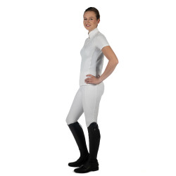 Polo de competição HKM Skadi de manga curta feminino Branco Polo de competição HKM Skadi de manga curta feminino Branco