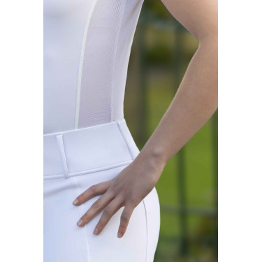 Polo de competição HKM Skadi de manga curta feminino Branco Polo de competição HKM Skadi de manga curta feminino Branco