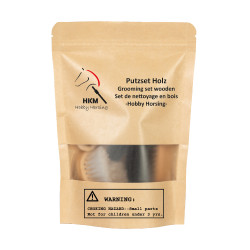 Conjunto de escovagem HKM em madeira Hobby Horsing Natural