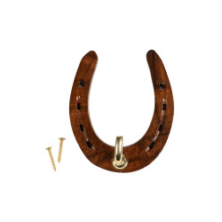 Suporte de ferro HKM para cavalo em madeira e latão