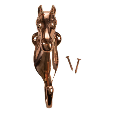 Suporte HKM para cabeça de cavalo em latão Cobre Castanho