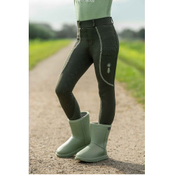 Legging HKM Claire fundo 1/1 em silicone Cinza verde Legging HKM Claire fundo 1/1 em silicone Cinza verde
