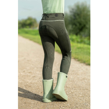 Legging HKM Claire fundo 1/1 em silicone Cinza verde Legging HKM Claire fundo 1/1 em silicone Cinza verde