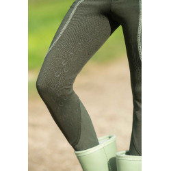Legging HKM Claire fundo 1/1 em silicone Cinza verde Legging HKM Claire fundo 1/1 em silicone Cinza verde