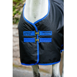Capa Horseware Amigo Ripstop 900D Pônei Turnout 50g Preto / azul clássico