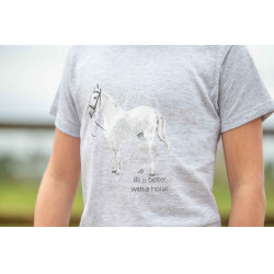 Camiseta HKM Sparkle Cinza mesclado Cinzento Camiseta HKM Sparkle Cinza mesclado Cinzento