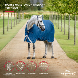 Capa Horseware Ionic Therapy Turnout 100g Bleu imperial / argent /Marine Azul Capa Horseware Ionic Therapy Turnout 100g Bleu imperial / argent /Marine Azul