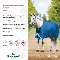 Capa Horseware Ionic Therapy Turnout 100g Bleu imperial / argent /Marine Azul Capa Horseware Ionic Therapy Turnout 100g Bleu imperial / argent /Marine Azul