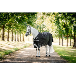 Cobertura Horseware Rambo 1680D Turnout 250g VL Preto / tempestade / cinza prateado