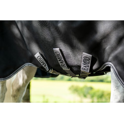 Cobertura Horseware Rambo 1680D Turnout 250g VL Preto / tempestade / cinza prateado