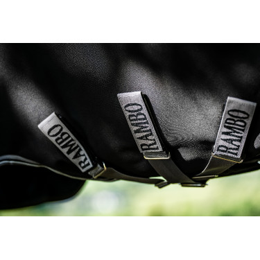 Cobertura Horseware Rambo 1680D Turnout 250g VL Preto / tempestade / cinza prateado