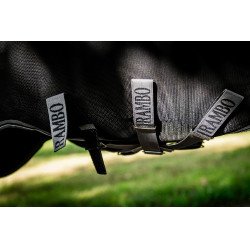 Capa Horseware Rambo 1680D Turnout 450g VL Preto / tempestade / cinza prateado