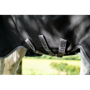 Capa Horseware Rambo 1680D Turnout 450g VL Preto / tempestade / cinza prateado