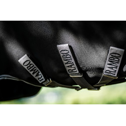 Capa Horseware Rambo 1680D Turnout 450g VL Preto / tempestade / cinza prateado