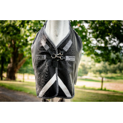 Capa Horseware Rambo 1680D Turnout 450g VL Preto / tempestade / cinza prateado