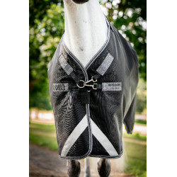 Capa Horseware Rambo 1680D Turnout 450g VL Preto / tempestade / cinza prateado