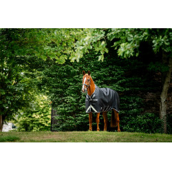 Capa Horseware Rambo 1680D Turnout 450g VL Preto / tempestade / cinza prateado