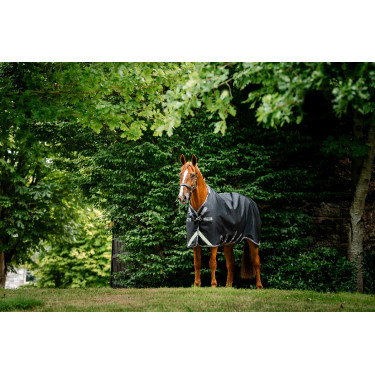 Capa Horseware Rambo 1680D Turnout 450g VL Preto / tempestade / cinza prateado