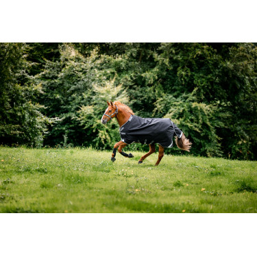 Capa Horseware Rambo 1680D Turnout 450g VL Preto / tempestade / cinza prateado