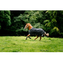 Capa Horseware Rambo 1680D Turnout 450g VL Preto / tempestade / cinza prateado