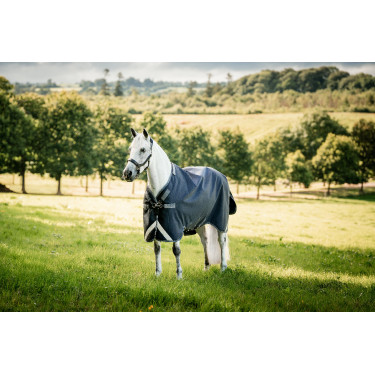 Capa Horseware Rambo 1680D Turnout 50g Marinho / tempestade / cinza prateado Azul-marinho