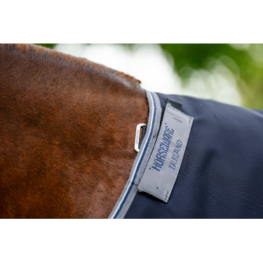 Capa Horseware Rambo 1680D Turnout 50g Marinho / tempestade / cinza prateado Azul-marinho