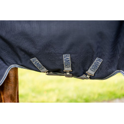 Capa Horseware Rambo 1680D Turnout 50g Marinho / tempestade / cinza prateado Azul-marinho
