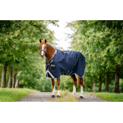 Capa Horseware Rambo 1680D Turnout 50g Marinho / tempestade / cinza prateado Azul-marinho