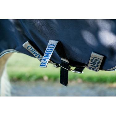 Capa Horseware Rambo 1680D Turnout 50g Marinho / tempestade / cinza prateado Azul-marinho