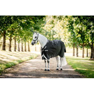 Capa Horseware Rambo 1680D Turnout 50g Preto / tempestade / cinza prateado