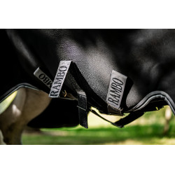 Capa Horseware Rambo 1680D Turnout 50g Preto / tempestade / cinza prateado