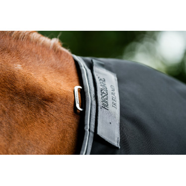 Capa Horseware Rambo 1680D Turnout 50g Preto / tempestade / cinza prateado