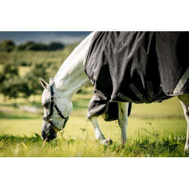 Capa Horseware Rambo 1680D Turnout 50g Preto / tempestade / cinza prateado