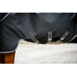 Capa Horseware Rambo 1680D Turnout Plus 100g Preto / tempestade / cinza prateado