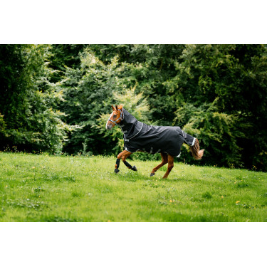 Capa Horseware Rambo 1680D Turnout Plus 100g Preto / tempestade / cinza prateado