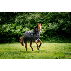 Capa Horseware Rambo 1680D Turnout Plus 100g Preto / tempestade / cinza prateado