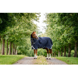 Capa Horseware Rambo 1680D Turnout Plus 100g Marinho / tempestade / cinza prateado Azul-marinho