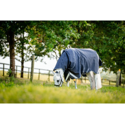 Capa Horseware Rambo 1680D Turnout Plus 100g Marinho / tempestade / cinza prateado Azul-marinho