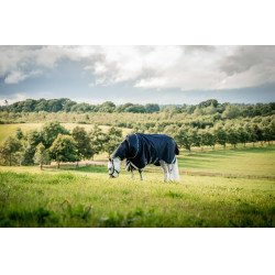 Capa Horseware Rambo 1680D Turnout Plus 100g Marinho / tempestade / cinza prateado Azul-marinho